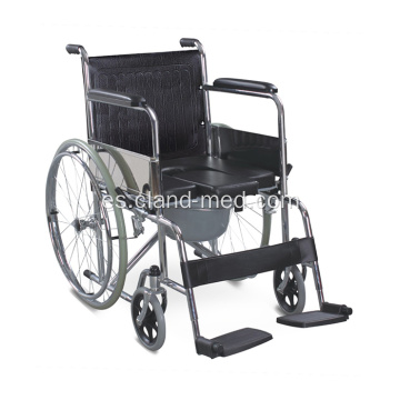Inodoro de silla plegable con inodoro médico con ruedas